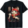 Anime Cat Ramen Noodles T-Shirt - Japanese Style Graphic Tee T-Shirt