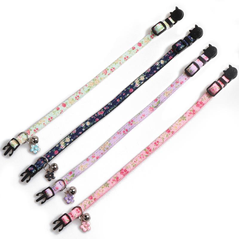 New Floral Cat Collar Cute Small Flower Pet Collar for Cats Adjustable Soft Kitten Collar Dog Leash Arnes Perro Pet Items