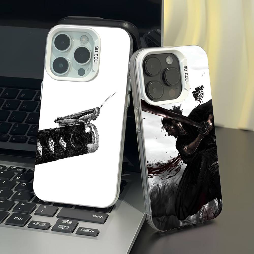Vagabond Miyamoto M-Musashi phone case for iPhone 17 17Air 16 15 14 13 12 11 Pro Max Plus Colorful Silver
