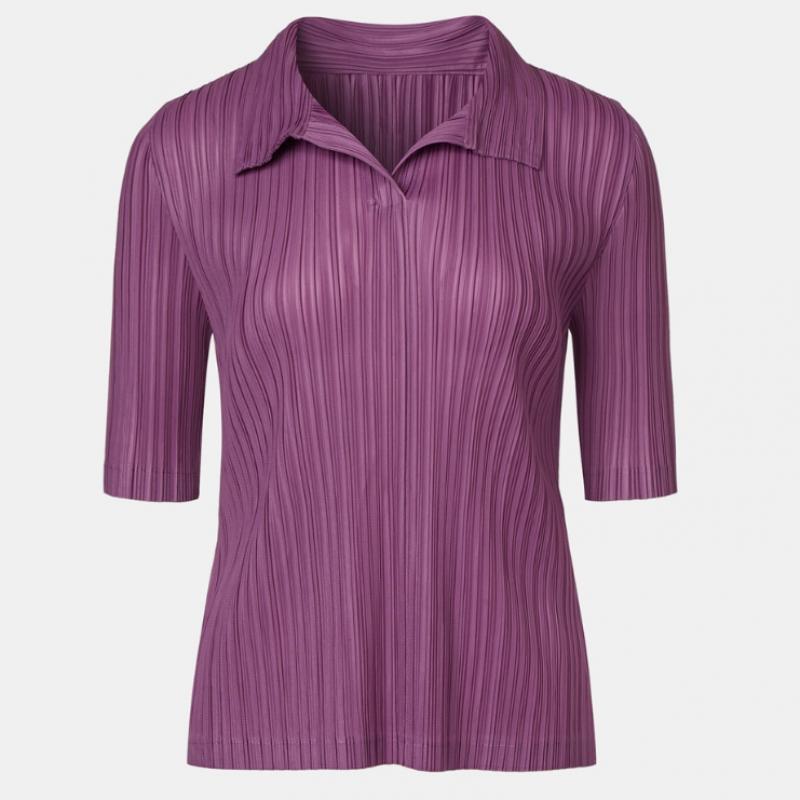 PleaTs Me Open Collar PleaTs T shirT epTsm026032