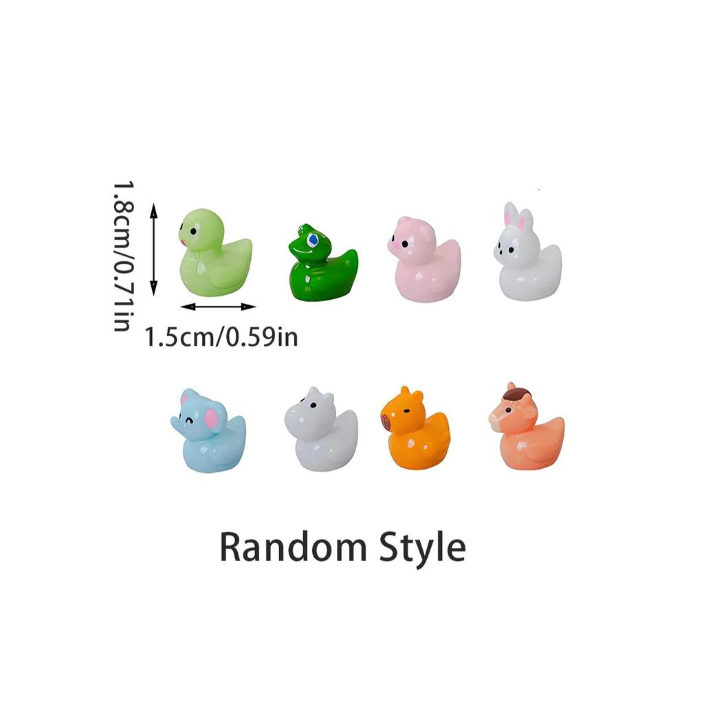 Non-Toxic 8/16Pcs Animal Duck Figurines Collection Resin Kapibara Rabbit Snake Pig Decor For Fairy Garden Christmas Gift