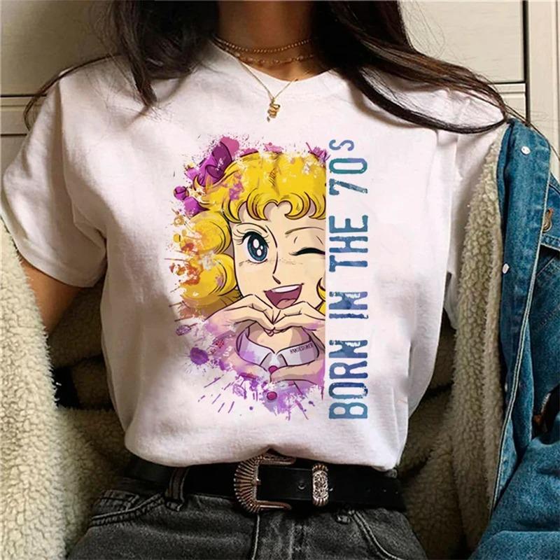 Candy Cartoon Print Streetwear T-shirt Harajuku Clothes Fashion Girls T Shirt Short Sleeve Summer Tee Casual Female O-Neck Top