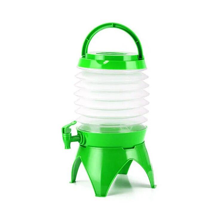 

Портативный сжатый большой емкости пластиковый складной чайник для кемпинга на открытом воздухе с краном чайник ведро для сока зелёный