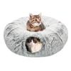 Extra Large Cat Tunnel Bed for Indoor Cats Washable Warm Soft Cat Donut Tunnel Multifunctional Cat Interactive Playground Toys