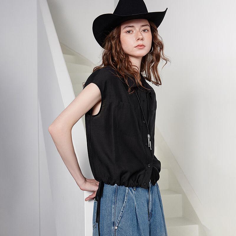 Chuyu Women's Lyocell Acetate Drawstring Shirt