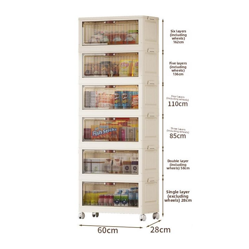 Fold & Store Cabinet: Multi-Use Plastic Organizer with Doors, for Bedroom, Kitchen, Dorm - Quick Setup, No Tools Needed