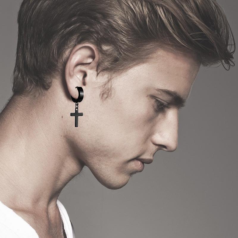 1 /11 Paia Orecchini a Bottone Punk in Acciaio Inossidabile Set di Orecchini Neri Per Uomo Donna Vintage Hip Hop Piercing Gioielli per Orecchie Accessori