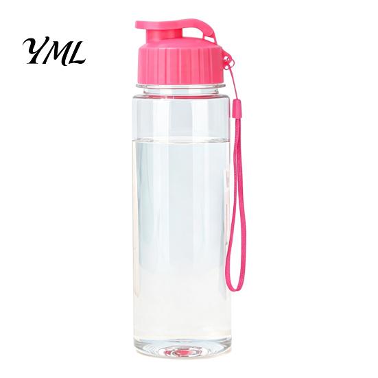 Travel Drink Container Sports Water Bottle, with Flip Lid And Lanyard, Portable Leak-proof PET Bottle for Commuting Cup, Lightweight Fitness Jug, Gym