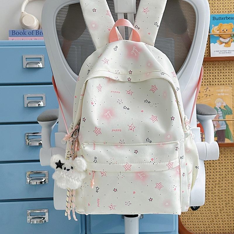 Schoolbag High-value Schoolbag Female Star Printed Backpack Student Schoolbag Large Capacity Lightweight Versatile Backpack