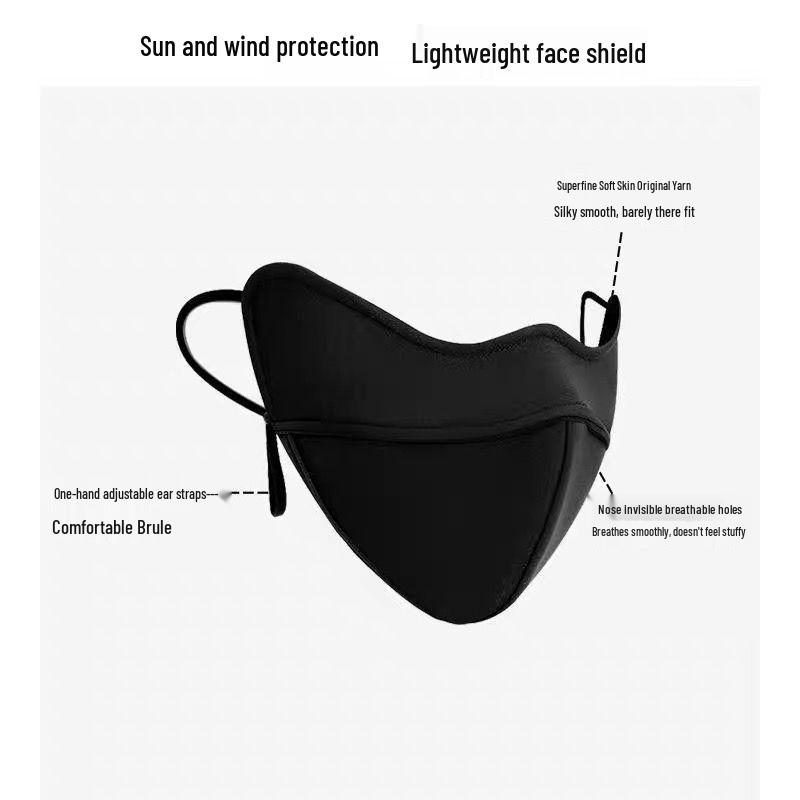 

5D 3D Autumn/Winter Warm Fishbone Mask - Ear-Hanging, Windproof, Dustproof, Cold-Proof, Thickened for Riding чёрный