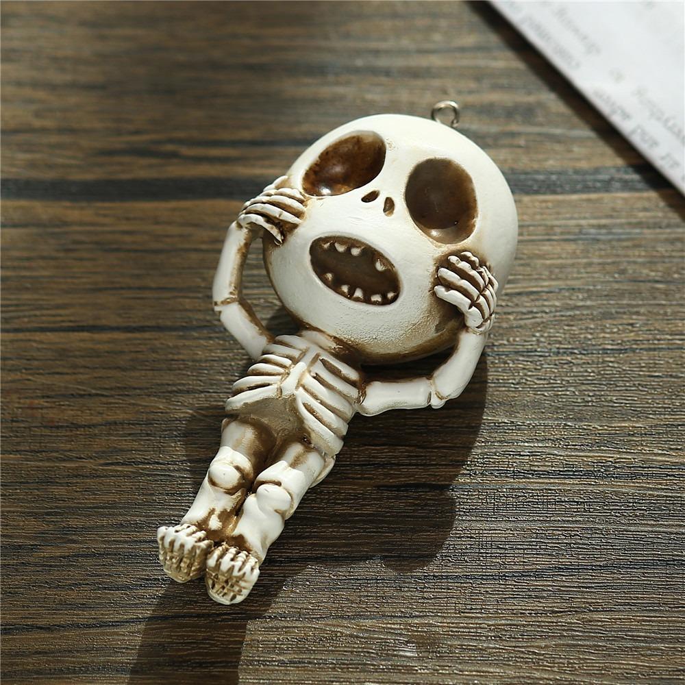 Unique Resin Skull Ornament Hangable Resin Sculpture Home Decor Little Ghost Ornament Home