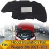 Motorhauben-Isolationsmatte Schalldämmmatte Abdeckung Schaumstoff Schall Wärme Baumwolle Feuerfest für Peugeot 206 2000 -2013