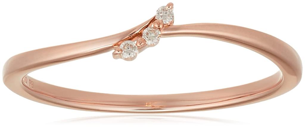 Estelle Official 10K Pink Gold with Size Women's Ring, Diamonds, 9, 0130-2961-0029-0009