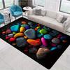 Colorful Pebble Print Rug Non Slip Floor Mat for Living Room, Bedroom Bathroom Unique Decorative Area Rug