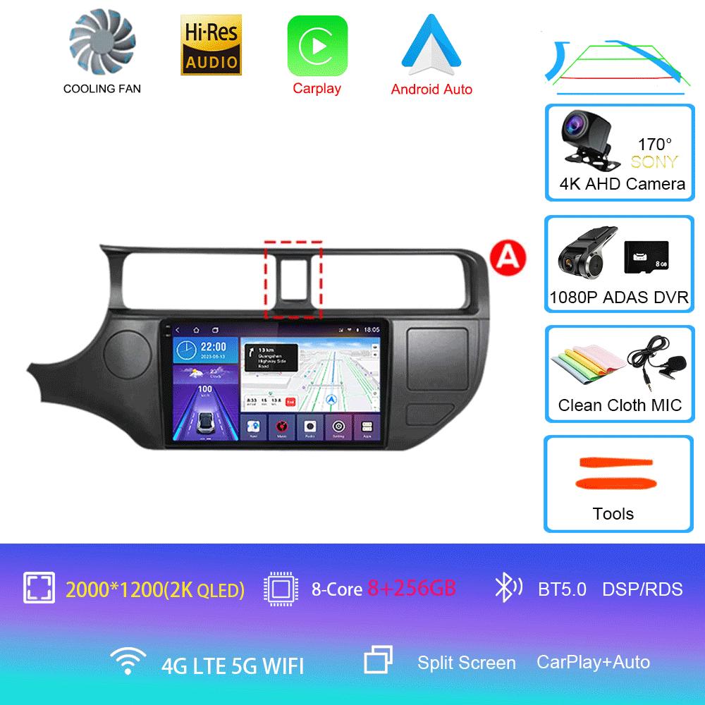 For Kia RIO 4 K3 2011-2017 2K QLED Android 14 Car Radio Multimedia Player 2 Din GPS Navigation stereo DVD Head Unit