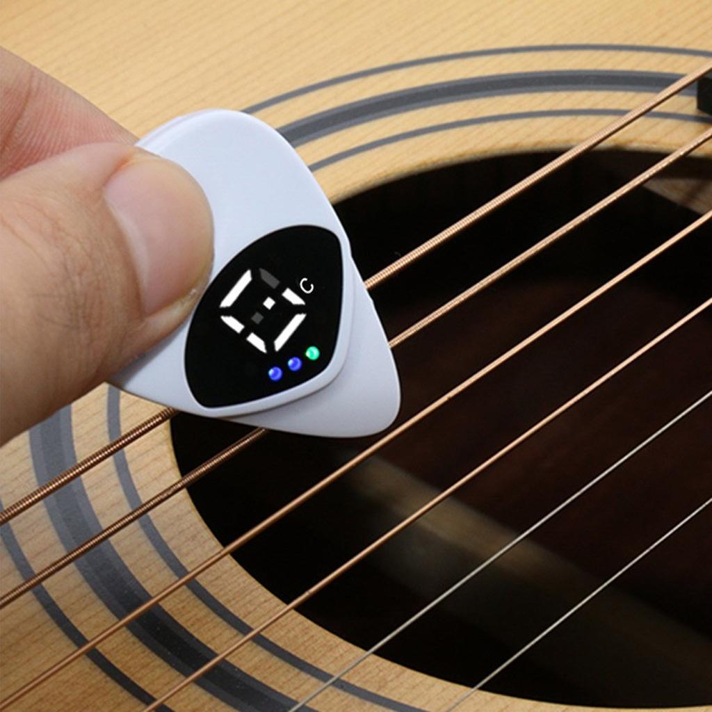 Guitar Tuner For Folk Guitar Bass and Ukulele Featuring Built In Pick and High Definition Display Double Function Tuner