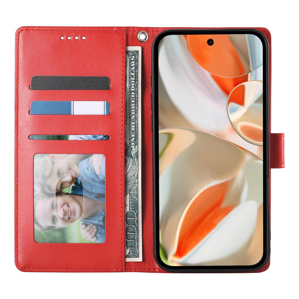 Pro Google Pixel 9 Pro XL pouzdro typu peněženka s potiskem motýlů a květin, kryt na telefon z PU kůže s poutkem na zápěstí