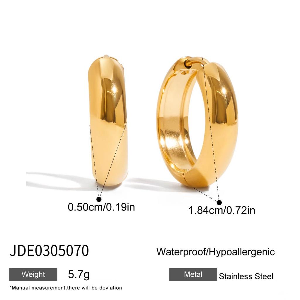 Youthway Classic Style Stainless Steel Earrings Gold Color Plated Large & Small Line Daily Wear Jewelry