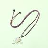 Elegant Natural White Agate Pendant Necklace with Wire Wrap, Fine Cord, Hanfu Inspired, New Chinese Style