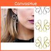 Trendy Geometric Hollow Earrings Alloy Material Fashion Jewelry Women For