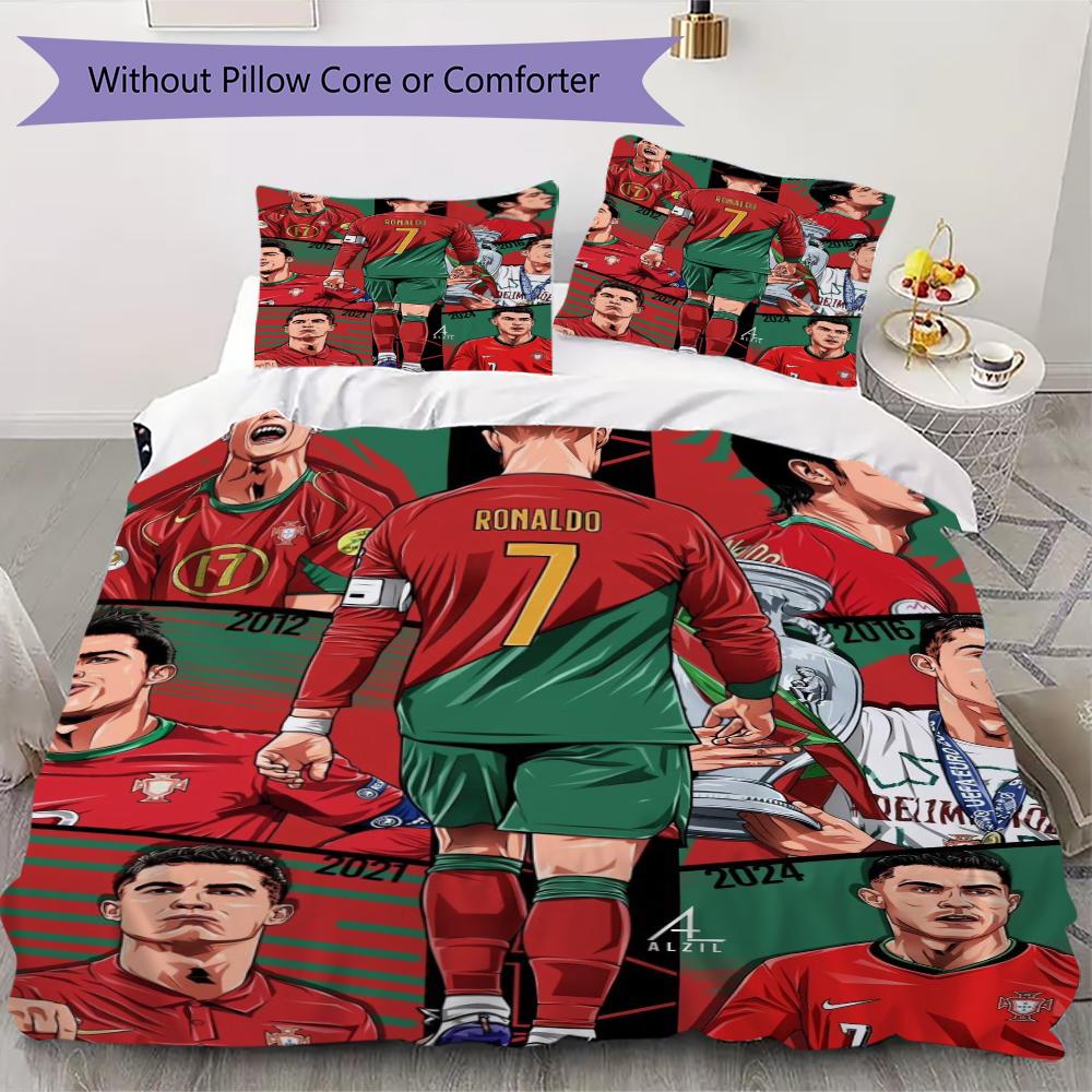 Set Copripiumino con Modello C Ronaldo Copripiumino Federa Decorazione per la Casa Regalo di Compleanno (1 * copripiumino + 2 * federe senza imbottitura)23