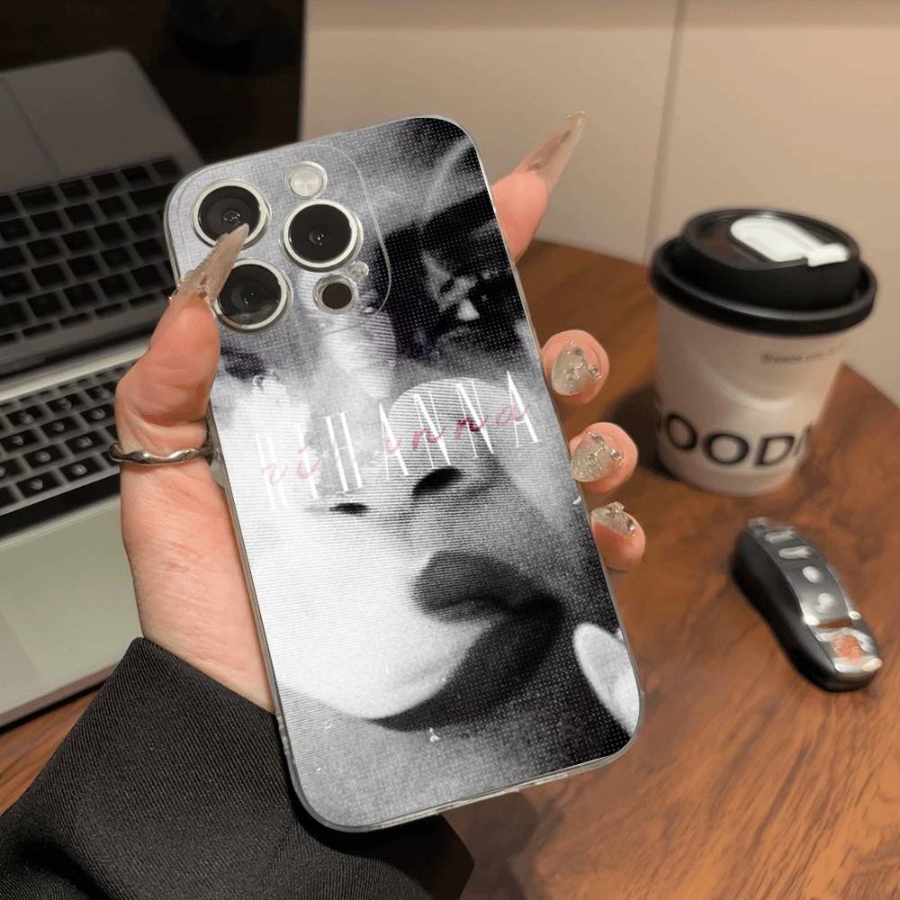 R-Rihanna Popular Singer Star Shockproof Silicone Clear Case for iPhone 17 16 15 14 13 12 11 Mini Pro Max Plus Cover