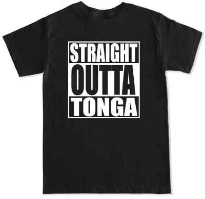Straight Outta Tonga Schwarzes T-Shirt für Herren