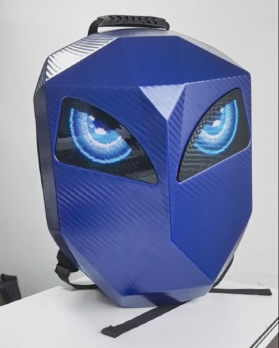 

18-дюймовый умный светодиодный рюкзак для мотоцикла Железного человека - Крутая нейлоновая сумка для шлема 20-35L