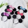 Children's Mickey Mouse Black Ear Headband with Bow - Cute Amusement Park Minnie Hair Clip