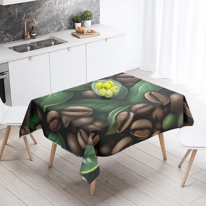 Abstract Art Food Illustration Tablecloth Oil-proof Tablecloth Waterproof Picnic Fabric Nordic Home Decoration