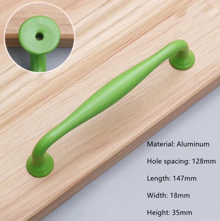 Modern Simple Aluminum Colorful Furniture Handles Children's Room Cabinet Door Handles Drawers Wardrobe Knobs Home Decoration
