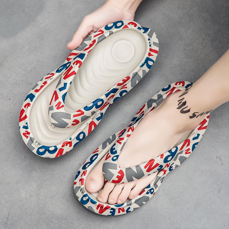 Fashion Women Beach Flip Flops Indoor Outdoor Lovers Platform Slippers Summer Shoes Women's Sandal Thick Sole Female Male Fashion Slides
