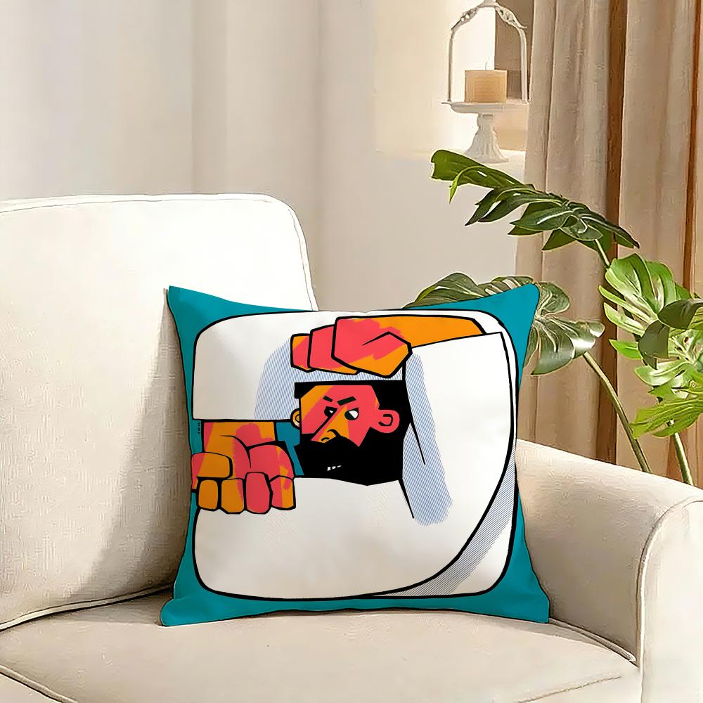 In a Frame Creative and Interesting Cushion Cover Reversible Plush Pillow Cover Soft Fluffy Home Decor for Sofa Bedroom