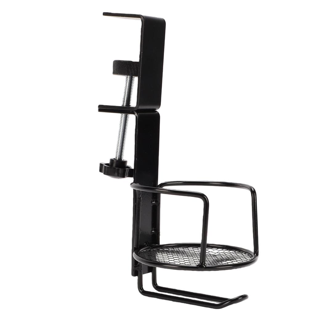Desk Cup Holder Headphone Hanger Metal 2 in 1 Table Cup Holder Under Desk Headphone Bag Hook for