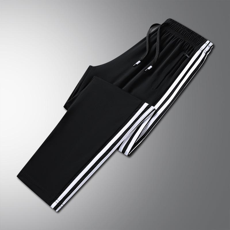 Men's Summer Ice Silk Quick-Dry Elastic Loose Fit Sports Pants - Trendy, Casual, Plus Size, Long, For Couples