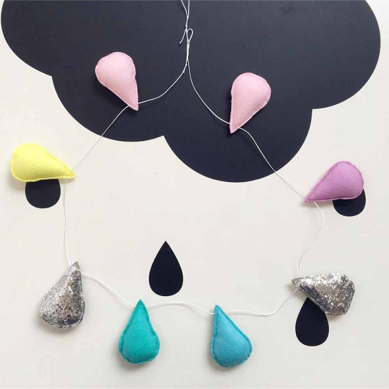 Hochwertige Baby Kinderzimmer Wolke Regentropfen Wandbild Dekor Aufkleber