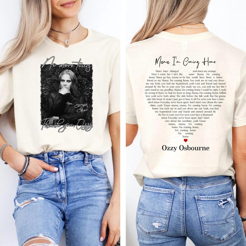 Ozzy Osbourne No More Tour Shirt Ozzy RIP Tribute Memorial Mama Ozzy Osbourne Im Coming Home Shirt S