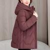 Middle Age Women's Winter Jackets Hooded Embroidery Casual Thick Parka Female Warm Coat