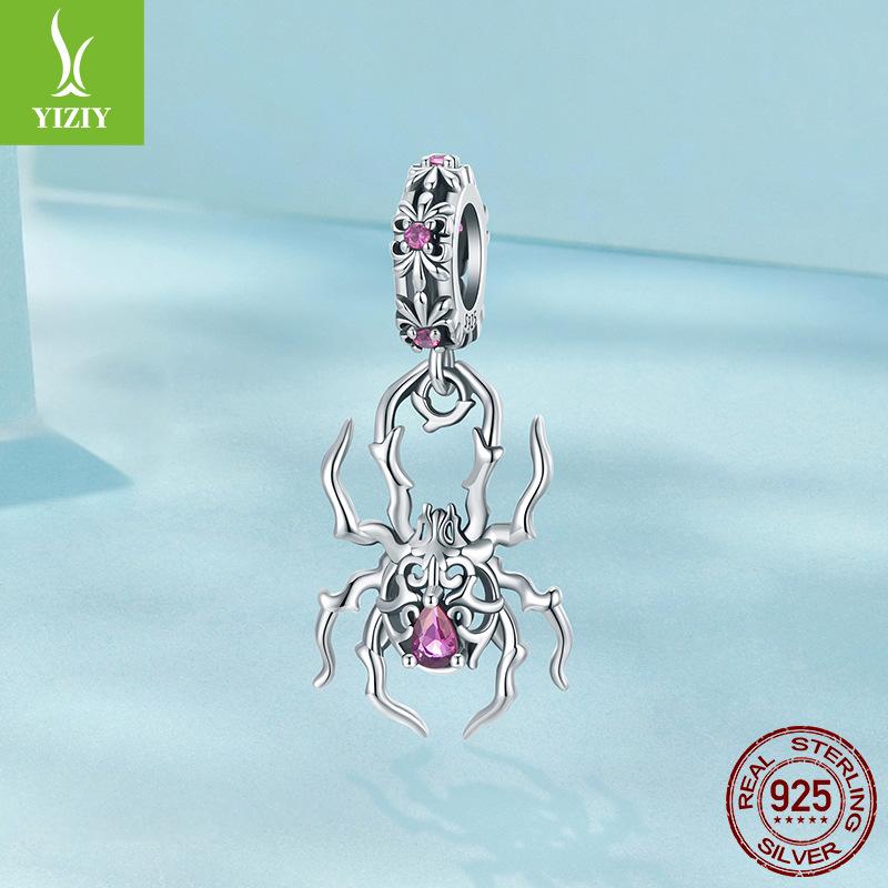 

Подвеска-паук из стерлингового серебра 925 пробы, бисерный браслет «сделай сам», бисерные аксессуары, шарм, прямые продажи