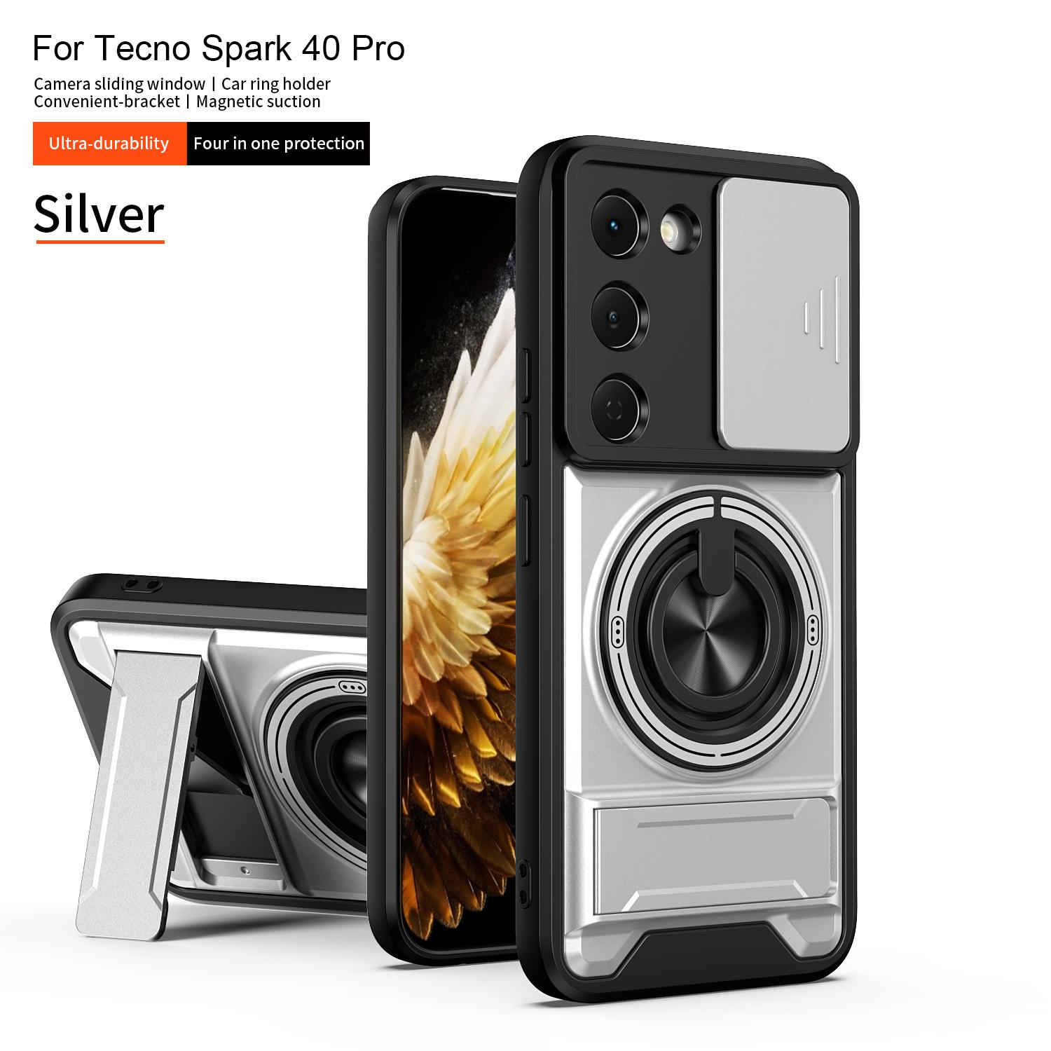 

For Tecno Spark 40 Pro Case Tecno Spark 40 Pro + Plus Cover Magsafe Magnetic Fold Holder Military Armor Camera Protection Cover Tecno spark 40 pro+