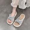 Summer wear 2025 new muffin platform slippers retro versatile with skirt cross with beach sandals women