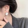 Retro Minimalist Brushed Metal Stud Earrings for Women - Niche Design, Cold-Weather Style