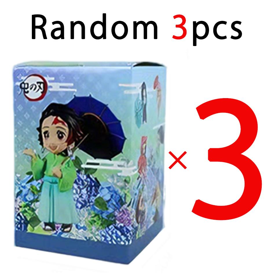 In Stock 12cm Kawaii Demon Slayer Plum Rain Series with Box Handmade Model No Yaiba Kamado Nezuko Action Figure Ornament Gift