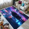 Futuristic city, rainy night, warrior Carpet for Living Room Bedroom Sofa Home Decor Rus Non-slip Floor Mat Luxury Gift