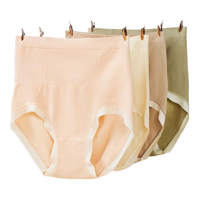 

Fenteng Women s High-Waist Antibacterial Underwear (4-Pack) L