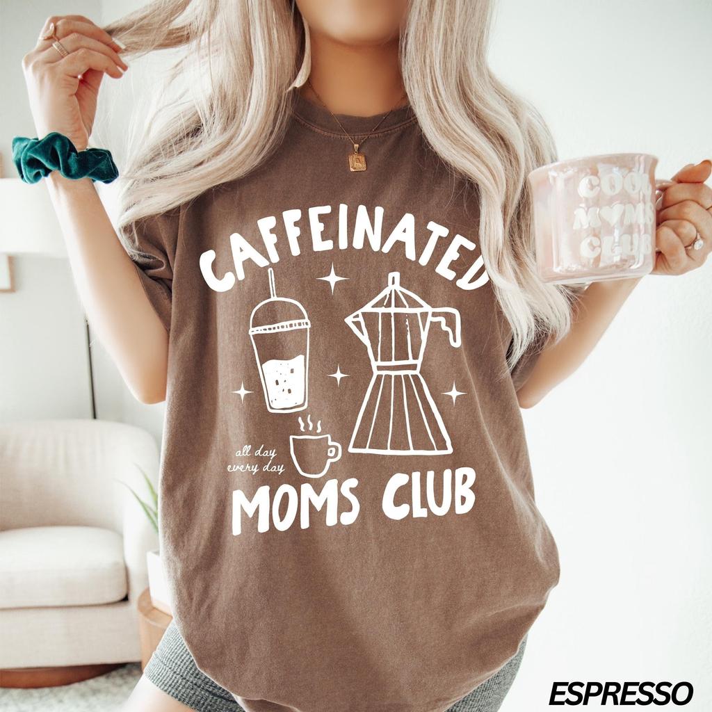 Caffeinated Moms Club Shirt, Caffeinated Mama Shirt, Mothers Day Gift, Funny Mama Shirt, Iced Coffee Tee, Coffee Lover Shirt, Gifts for Mom