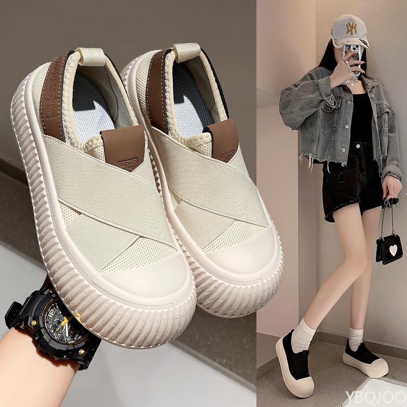 Summer Trainers Slip On Sports Shoes Women Cross Band Sneaker Mesh Women Shoes 2025 New Breathable Women Casual Shoes