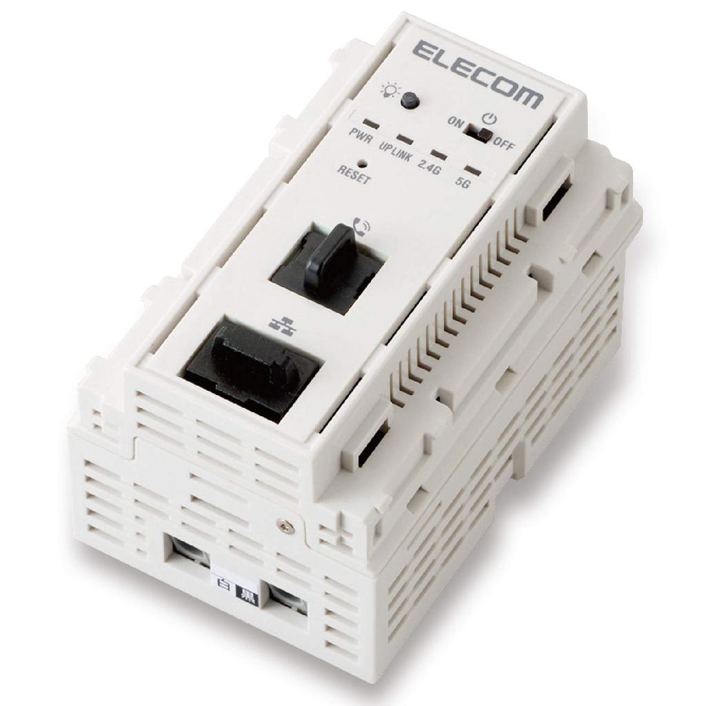 ELECOM WiFi Wireless Access JIS Multimedia Outlet AC Power Dual Point, Built-in, Standard, Compatible, AC750, 11AC, 433+300Mbps, Supply, Band,