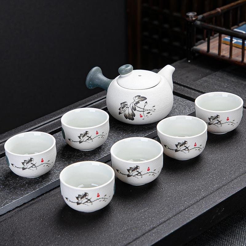 Ceramic Snowflake Glaze Kung Fu Tea Set Event Gift Points Redemption Advertising Gift Printing