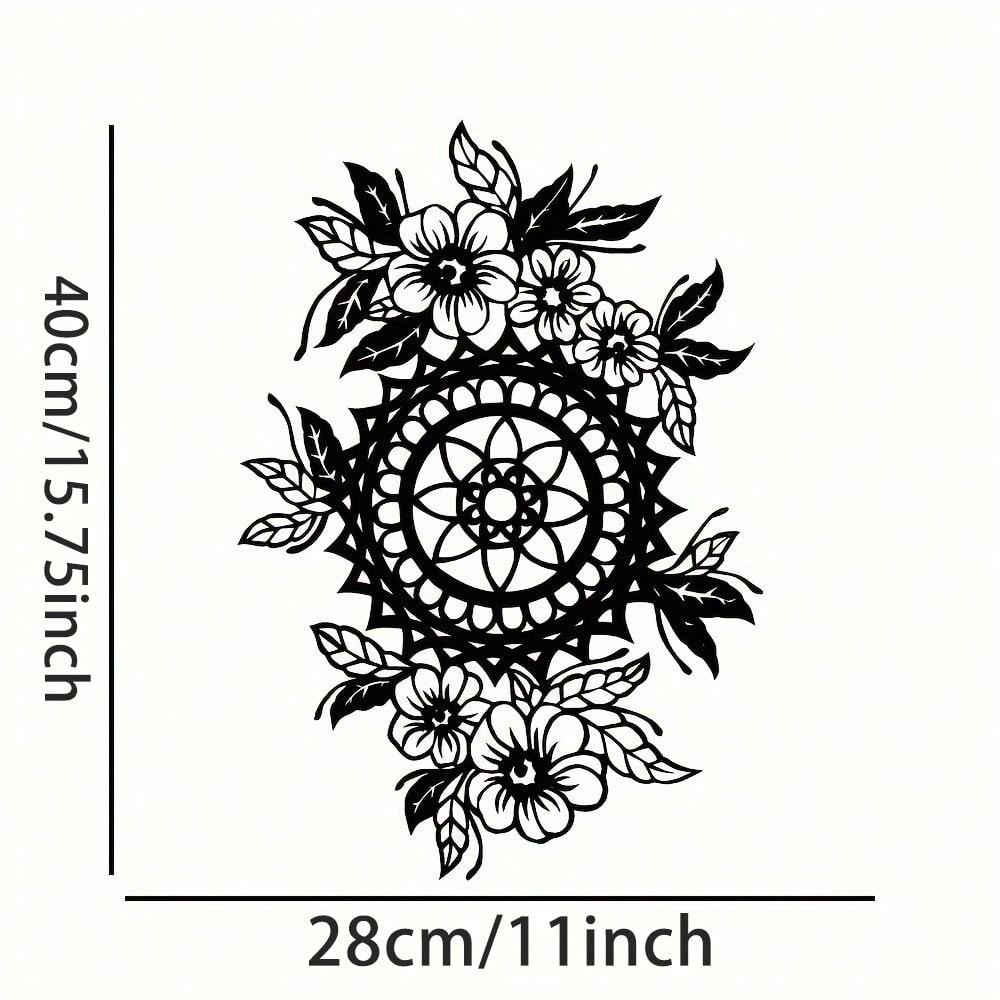 

Elegant Floral Metal Wall Art Decor for Home Office Garden Kitchen Cafe Space Reusable Sign Housewarming Holiday Gift